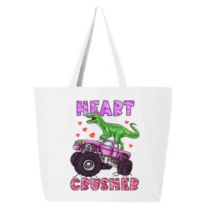 Funny Valentines Day Graphic Gift Heart Dinosaur Crusher Meaningful Gift 25L Jumbo Tote