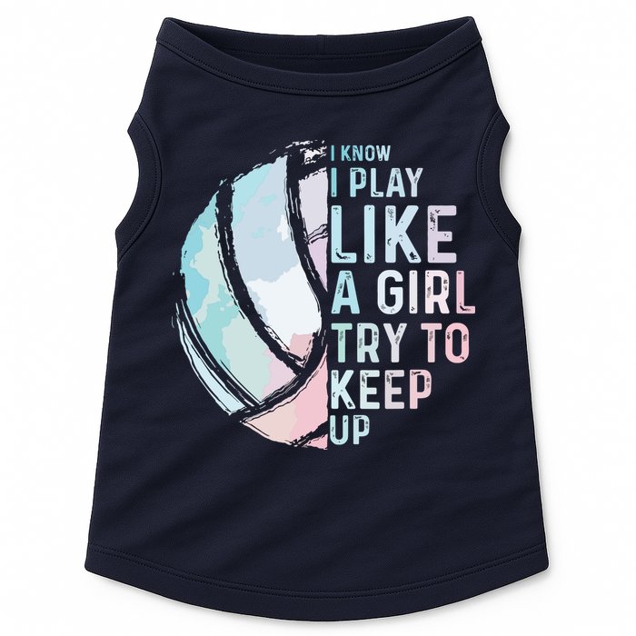 Funny Volleyball Design Teen Sports Lovers Doggie Tank