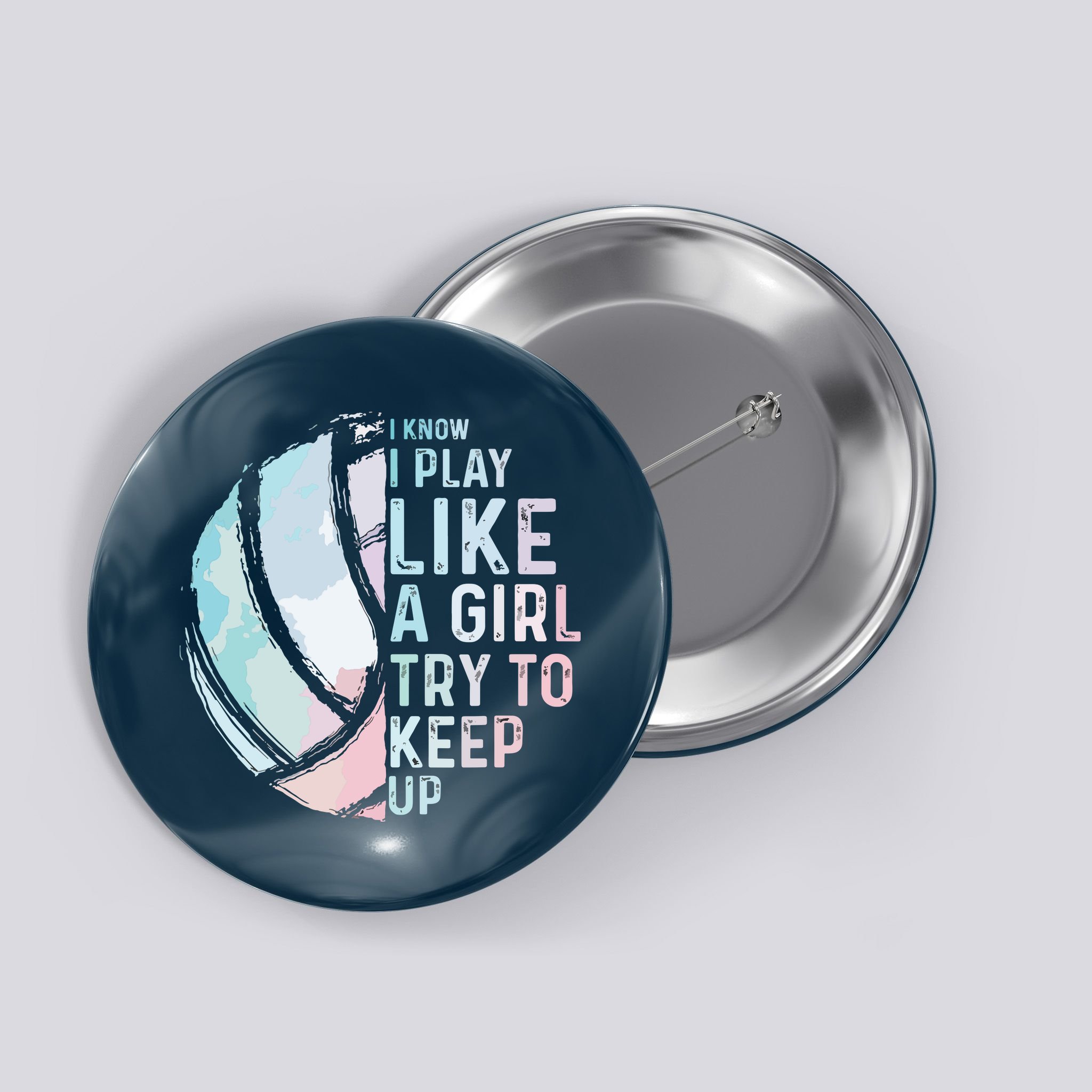 Funny Volleyball Design Teen Sports Lovers Button