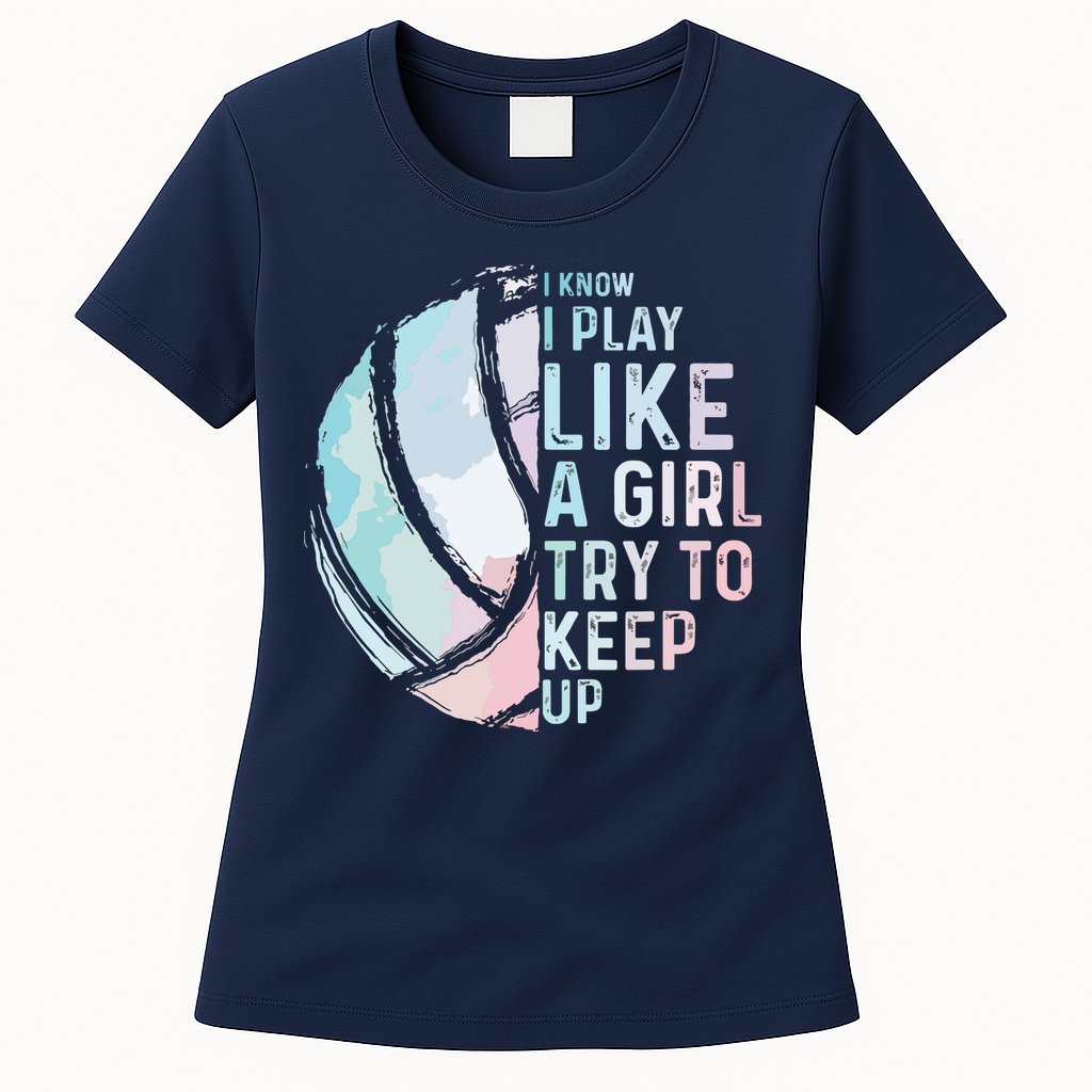 Funny Volleyball Design Teen Sports Lovers Womens T-Shirt