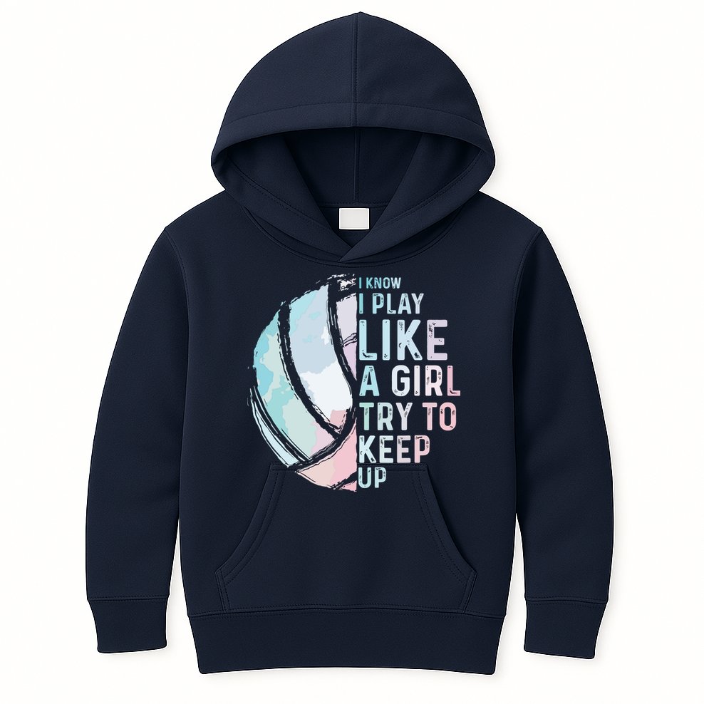 Funny Volleyball Design Teen Sports Lovers Kids Hoodie