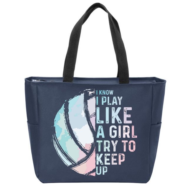 Funny Volleyball Design Teen Sports Lovers Zip Tote Bag