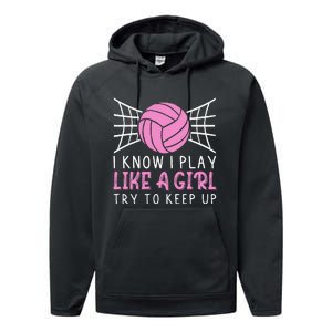 Funny Volleyball Design For Women Volleyball Player Performance Fleece Hoodie