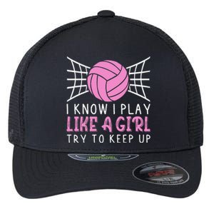 Funny Volleyball Design For Women Volleyball Player Flexfit Unipanel Trucker Cap