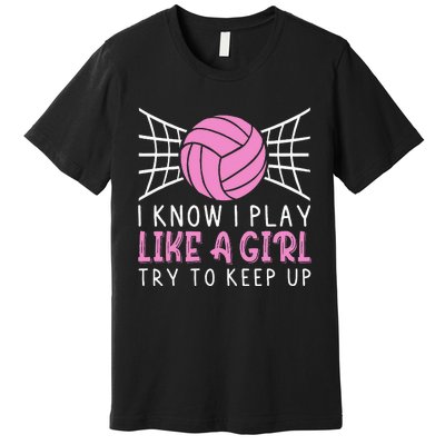 Funny Volleyball Design For Women Volleyball Player Premium T-Shirt