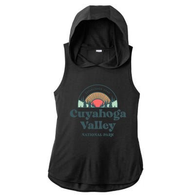 Family Vacation Design Gift Retro Cuyahoga Valley National Park Gift Ladies PosiCharge Tri-Blend Wicking Draft Hoodie Tank