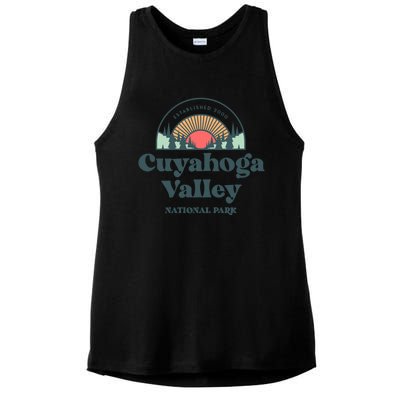 Family Vacation Design Gift Retro Cuyahoga Valley National Park Gift Ladies PosiCharge Tri-Blend Wicking Tank