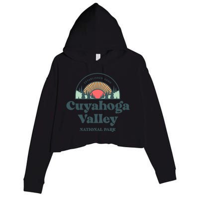 Family Vacation Design Gift Retro Cuyahoga Valley National Park Gift Crop Fleece Hoodie