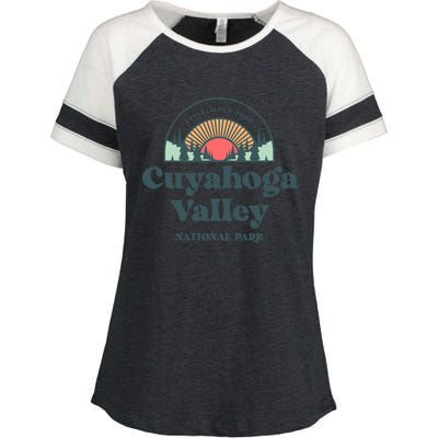 Family Vacation Design Gift Retro Cuyahoga Valley National Park Gift Enza Ladies Jersey Colorblock Tee