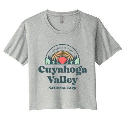 Family Vacation Design Gift Retro Cuyahoga Valley National Park Gift Women's Crop Top Tee