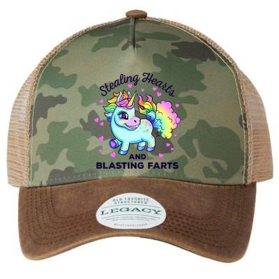 Funny Valentine’s Day Rainbow Unicorn Fart Design Gift Legacy Tie Dye Trucker Hat