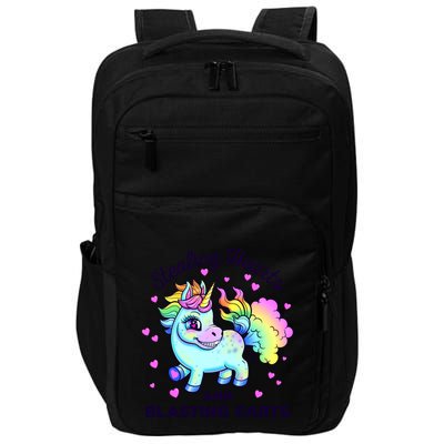 Funny Valentine’s Day Rainbow Unicorn Fart Design Gift Impact Tech Backpack
