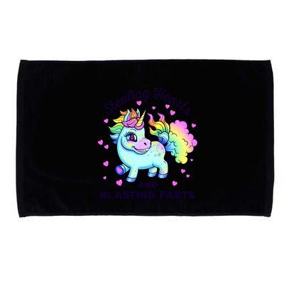 Funny Valentine’s Day Rainbow Unicorn Fart Design Gift Microfiber Hand Towel