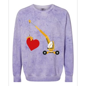 Funny Valentine Day Gift Truck Love Gift Colorblast Crewneck Sweatshirt