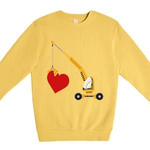 Funny Valentine Day Gift Truck Love Gift Premium Crewneck Sweatshirt