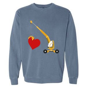 Funny Valentine Day Gift Truck Love Gift Garment-Dyed Sweatshirt