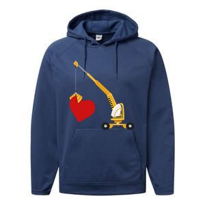 Funny Valentine Day Gift Truck Love Gift Performance Fleece Hoodie