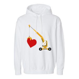 Funny Valentine Day Gift Truck Love Gift Garment-Dyed Fleece Hoodie