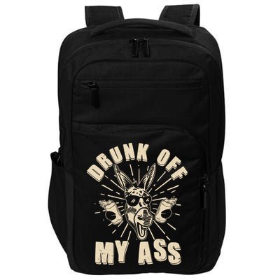Funny Vintage Drunk Off My Ass Beer Donkey Mule Jackass Impact Tech Backpack