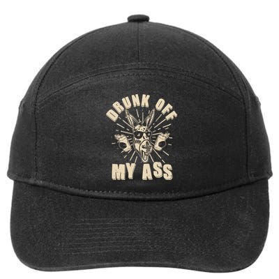 Funny Vintage Drunk Off My Ass Beer Donkey Mule Jackass 7-Panel Snapback Hat