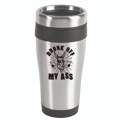 Funny Vintage Drunk Off My Ass Beer Donkey Mule Jackass 16oz Travel Tumbler