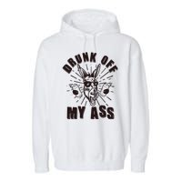 Funny Vintage Drunk Off My Ass Beer Donkey Mule Jackass Garment-Dyed Fleece Hoodie