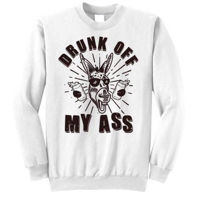 Funny Vintage Drunk Off My Ass Beer Donkey Mule Jackass Sweatshirt