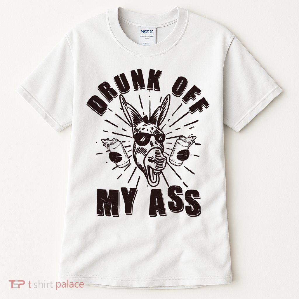 Funny Vintage Drunk Off My Ass Beer Donkey Mule Jackass Tall T-Shirt