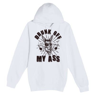 Funny Vintage Drunk Off My Ass Beer Donkey Mule Jackass Premium Pullover Hoodie