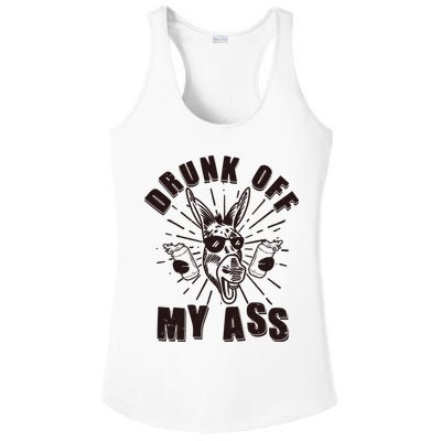 Funny Vintage Drunk Off My Ass Beer Donkey Mule Jackass Ladies PosiCharge Competitor Racerback Tank