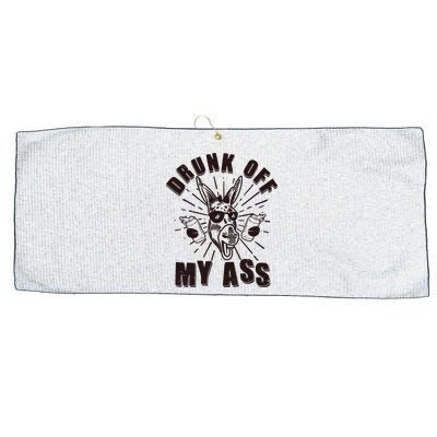 Funny Vintage Drunk Off My Ass Beer Donkey Mule Jackass Large Microfiber Waffle Golf Towel