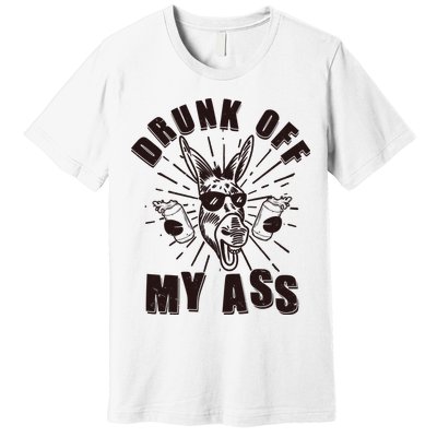 Funny Vintage Drunk Off My Ass Beer Donkey Mule Jackass Premium T-Shirt