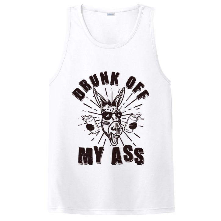 Funny Vintage Drunk Off My Ass Beer Donkey Mule Jackass PosiCharge Competitor Tank