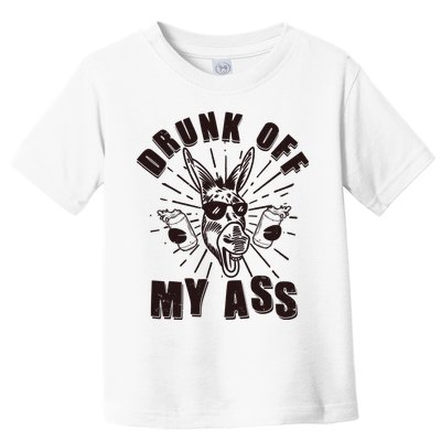 Funny Vintage Drunk Off My Ass Beer Donkey Mule Jackass Toddler T-Shirt