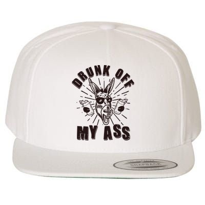 Funny Vintage Drunk Off My Ass Beer Donkey Mule Jackass Wool Snapback Cap
