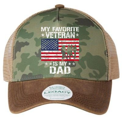 Father Veterans Day My Favorite Veteran Is My Dad Funny Gift Legacy Tie Dye Trucker Hat