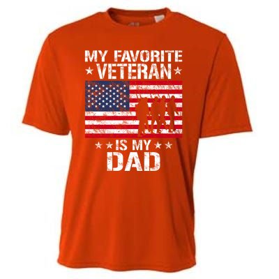 Father Veterans Day My Favorite Veteran Is My Dad Funny Gift Cooling Performance Crew T-Shirt