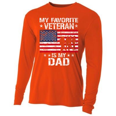 Father Veterans Day My Favorite Veteran Is My Dad Funny Gift Cooling Performance Long Sleeve Crew