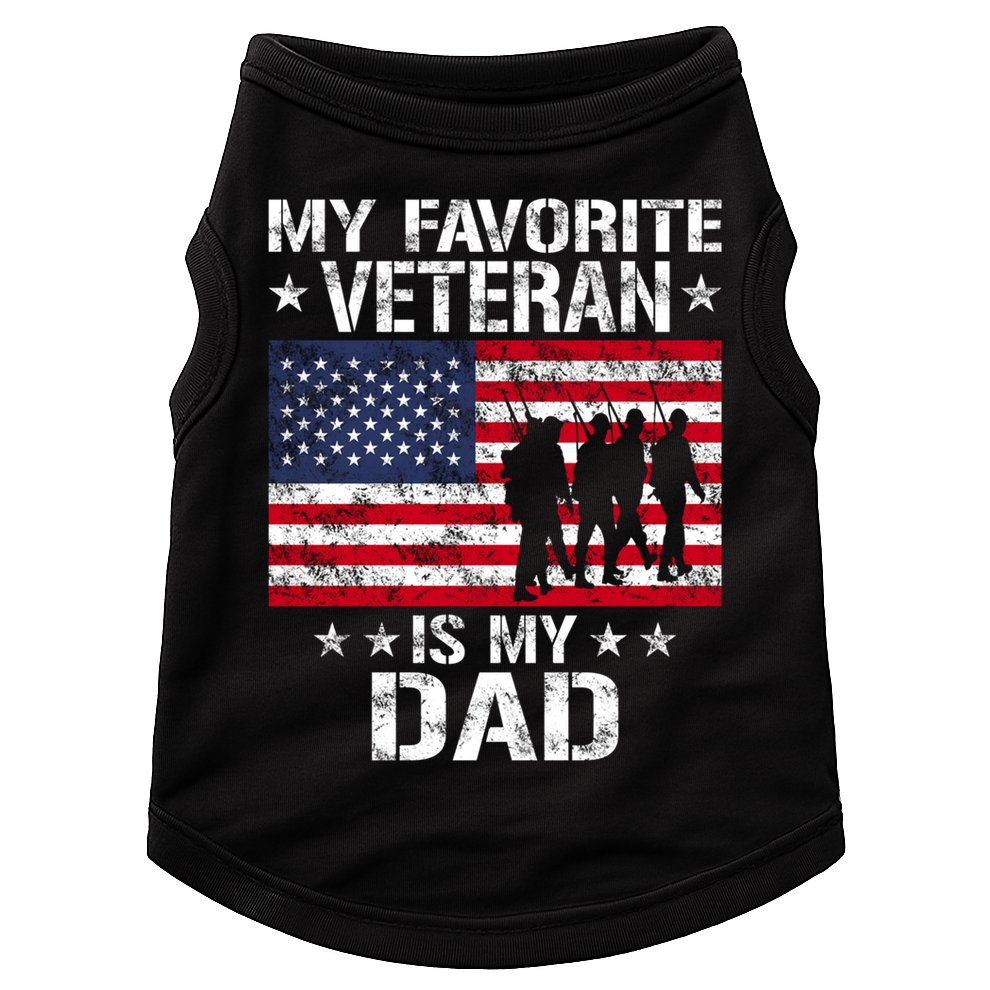 Father Veterans Day My Favorite Veteran Is My Dad Funny Gift Doggie Tank