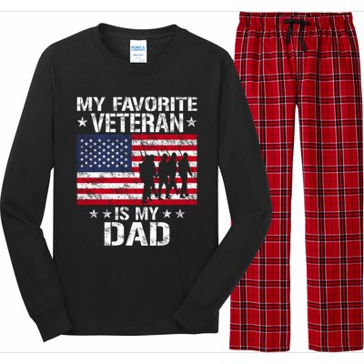 Father Veterans Day My Favorite Veteran Is My Dad Funny Gift Long Sleeve Pajama Set