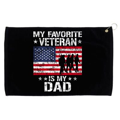 Father Veterans Day My Favorite Veteran Is My Dad Funny Gift Grommeted Golf Towel