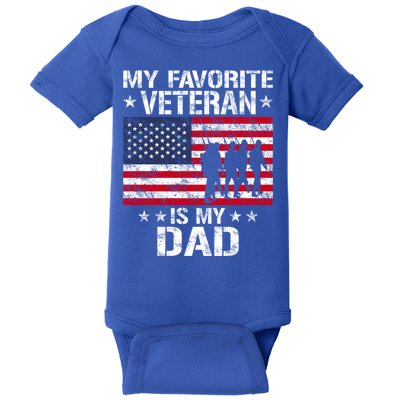 Father Veterans Day My Favorite Veteran Is My Dad Funny Gift Baby Bodysuit