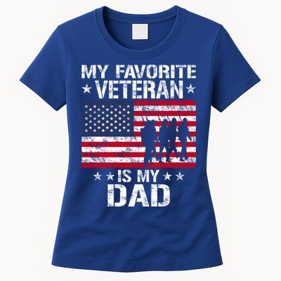 Father Veterans Day My Favorite Veteran Is My Dad Funny Gift Womens T-Shirt