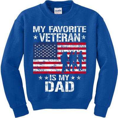 Father Veterans Day My Favorite Veteran Is My Dad Funny Gift Kids Sweatshirt