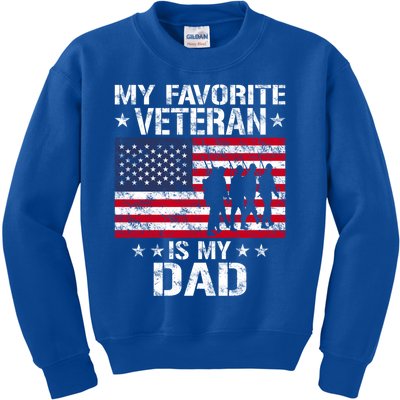 Father Veterans Day My Favorite Veteran Is My Dad Funny Gift Kids Sweatshirt