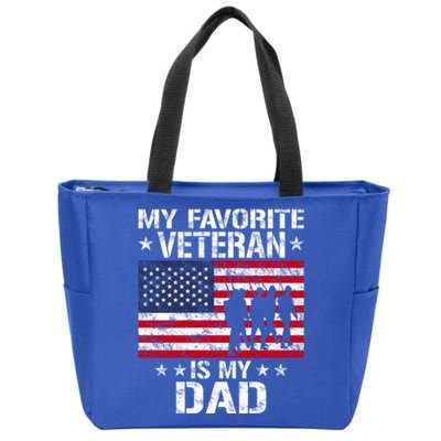 Father Veterans Day My Favorite Veteran Is My Dad Funny Gift Zip Tote Bag