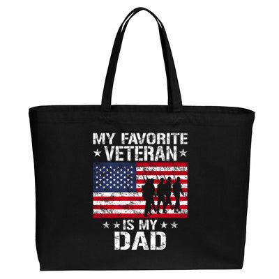 Father Veterans Day My Favorite Veteran Is My Dad Funny Gift Cotton Canvas Jumbo Tote