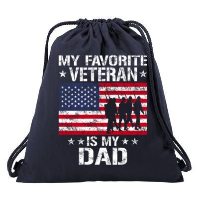 Father Veterans Day My Favorite Veteran Is My Dad Funny Gift Drawstring Bag