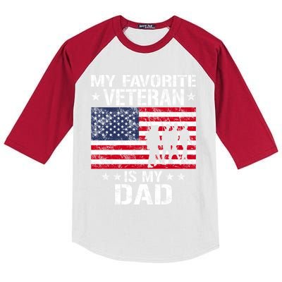 Father Veterans Day My Favorite Veteran Is My Dad Funny Gift Kids Colorblock Raglan Jersey