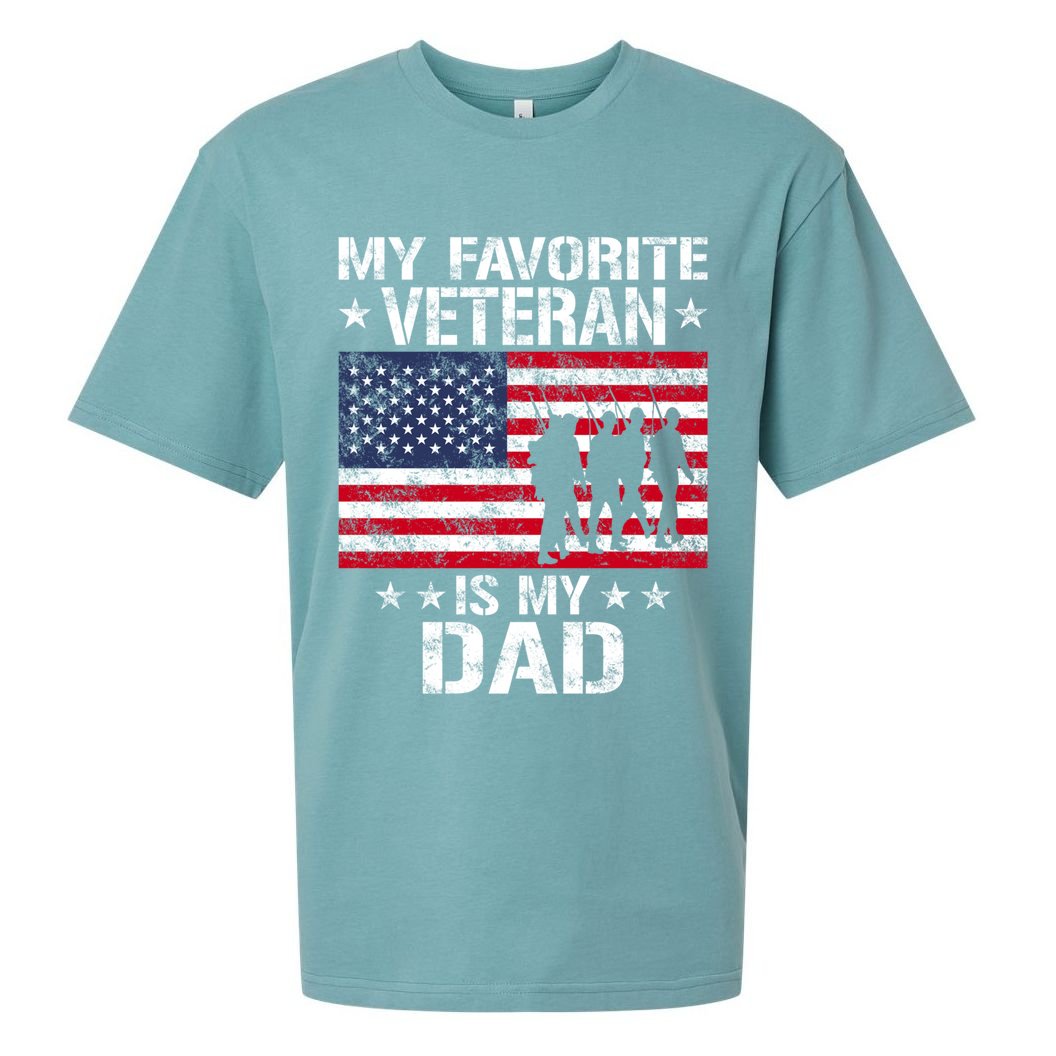 Father Veterans Day My Favorite Veteran Is My Dad Funny Gift Sueded Cloud Jersey T-Shirt